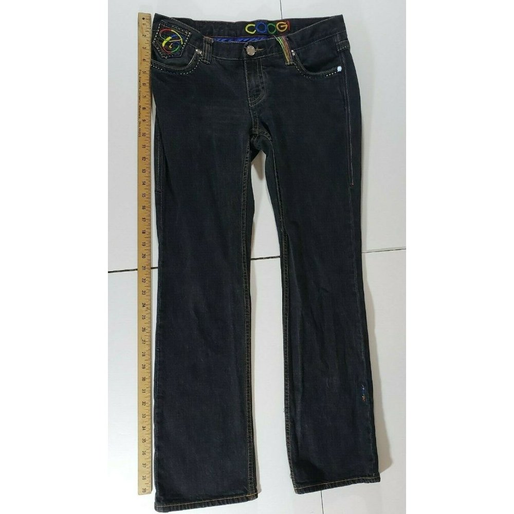 COOGI Dark Wash" Rainbow Boogie" 13 Multicolor Embroidery Stitching Logo EUC - Picture 7 of 13